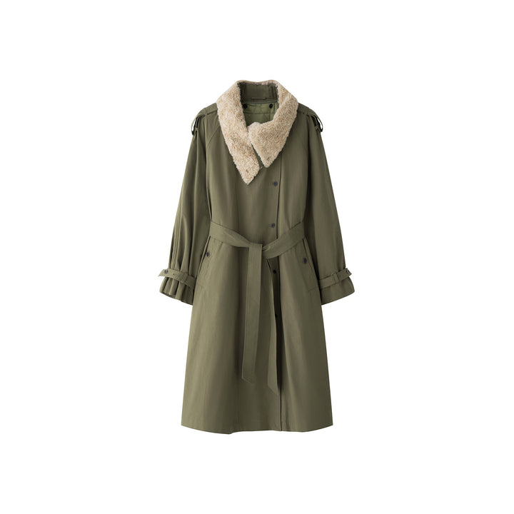 Women’s Long Parka Coat with Removable Teddy Collar and Quilted Inner Jacket Amarae