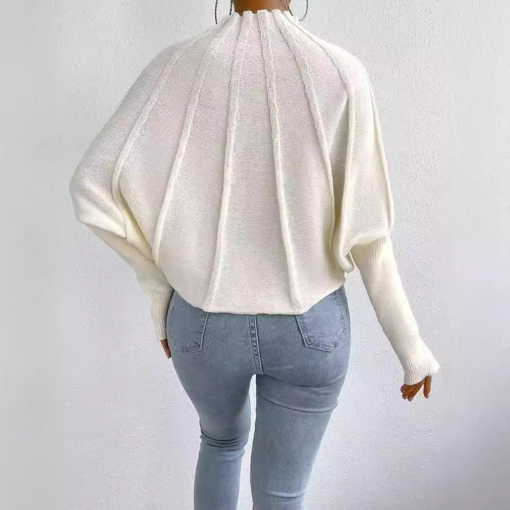 Knit sweater for women with high collar Lune London