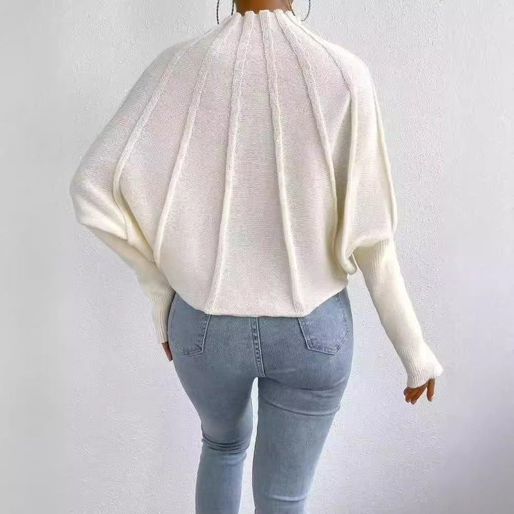 Knit sweater for women with high collar Lune London