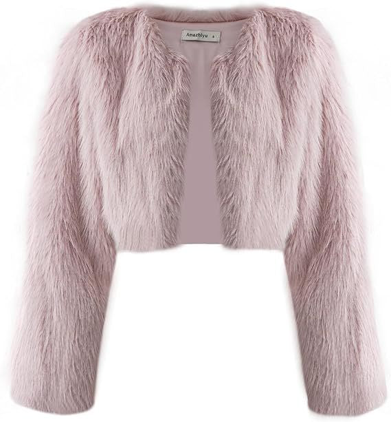 Ladies Short Plush Open Cut Jacket Lune London