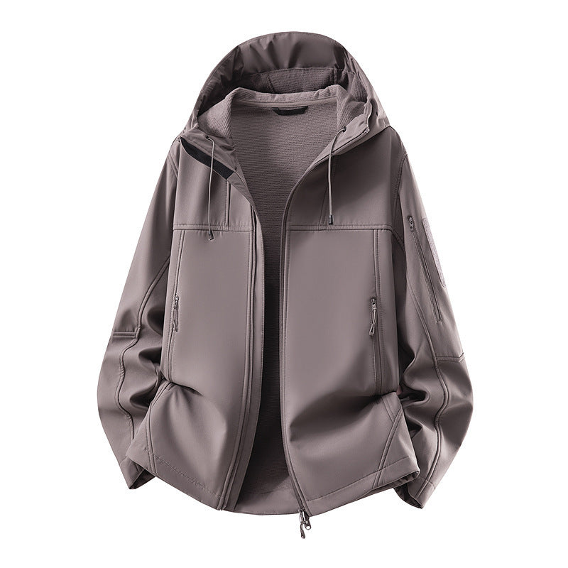 Men's softshell jacket with fleece lining, water-repellent and hood reinforcement Amarae
