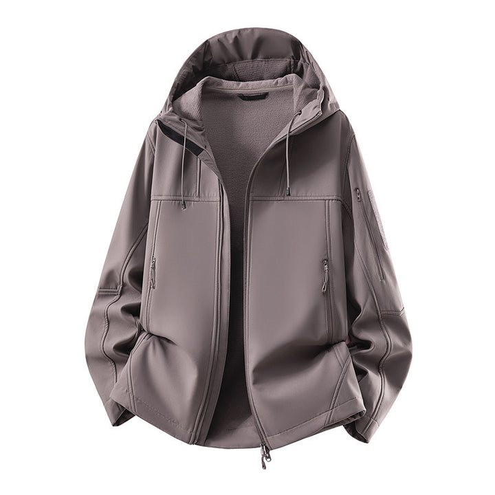 Men's softshell jacket with fleece lining, water-repellent and hood reinforcement Amarae