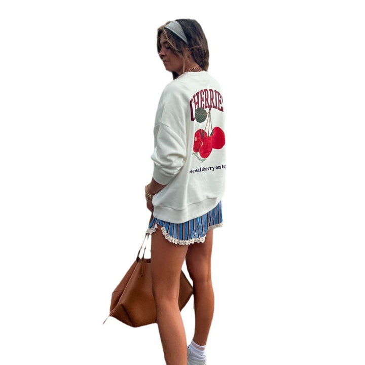 Pull femme décontracté avec motif de fruit créatif Amarae