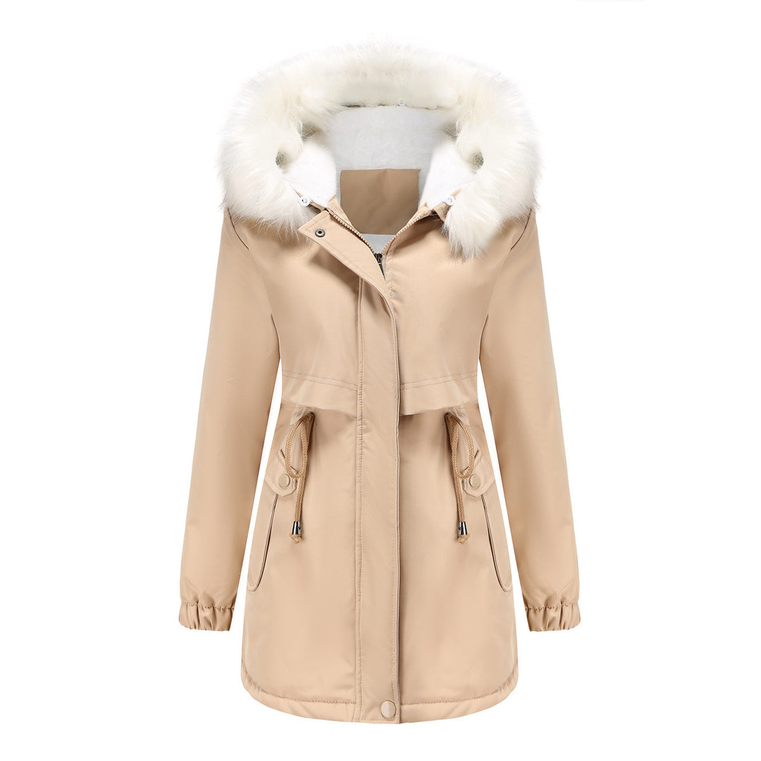Fashionable winter coat for women with removable fur collar Lune London