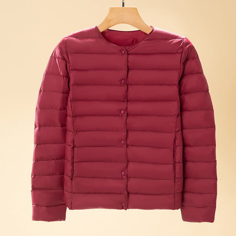 Women Ultra-Lightweight Quilted Jacket without Collar, Packable Thermal Jacket for Travel and Everyday Amarae