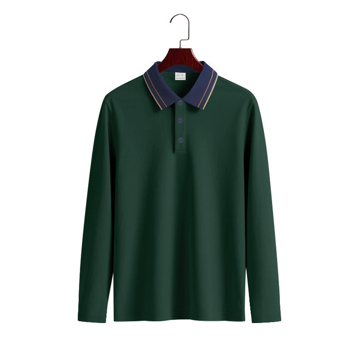 Men's long sleeve polo shirt with elegant collar Lune London
