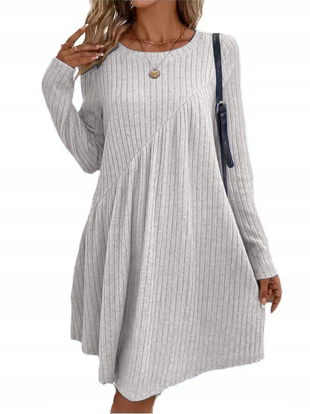 Casual rib dress for women with asymmetrical design Lune London