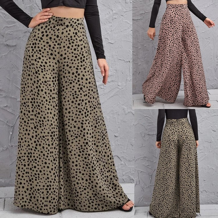 Wide palazzo pants for women with polka dot design Lune London