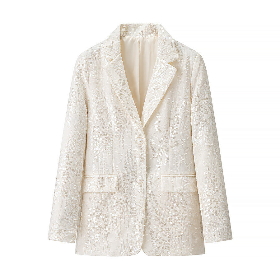 Veste Blazer Élégante en Sequins pour Femmes au Design Tendance Chic & Stil