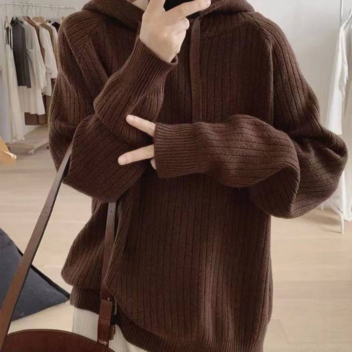 Sweat à capuche stylé pour femme avec texture côtelée et coupe décontractée Chic & Stil