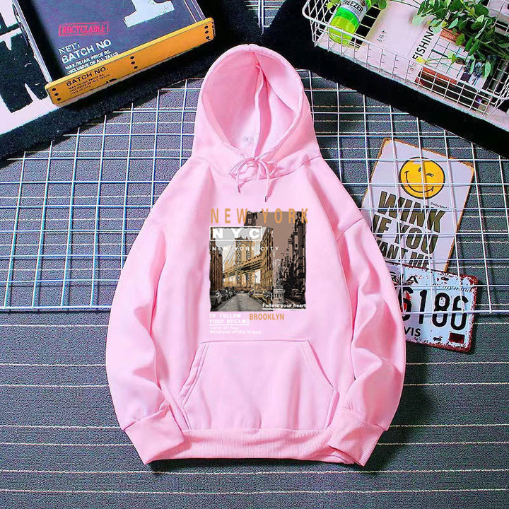 Women's hoodie with stylish New York print Chic & Stil