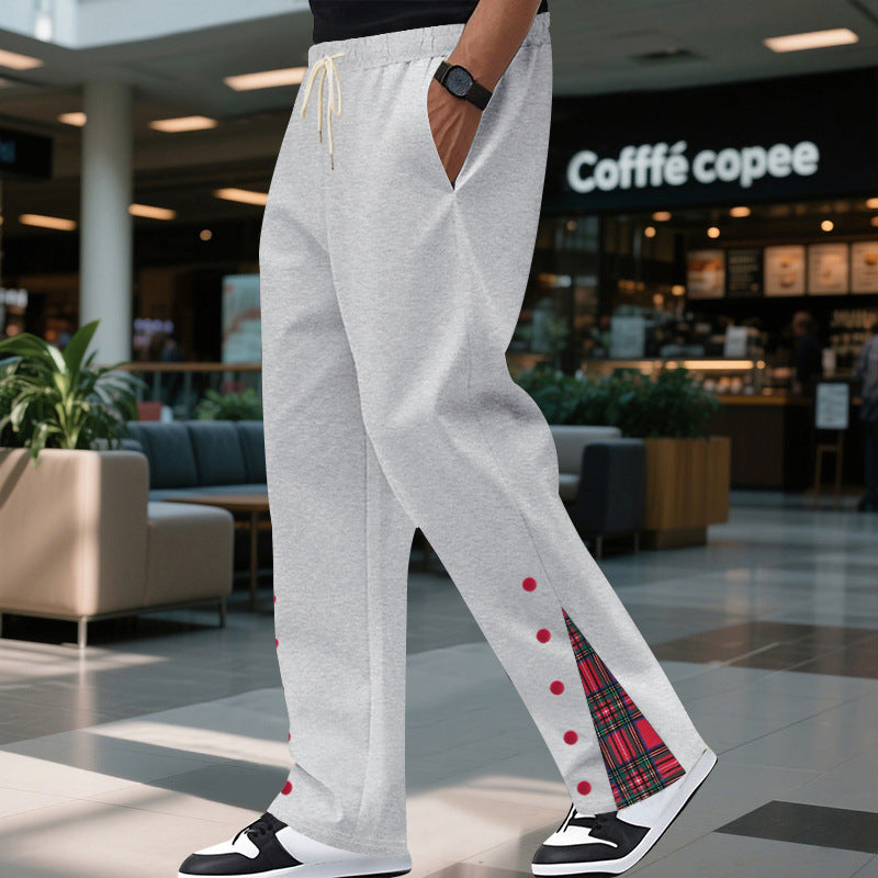 Comfortable leisure pants for men with checkered details on the sides Lune London