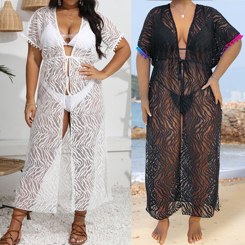 Ladies Transparent Lace Beach Kimono Dress Amarae