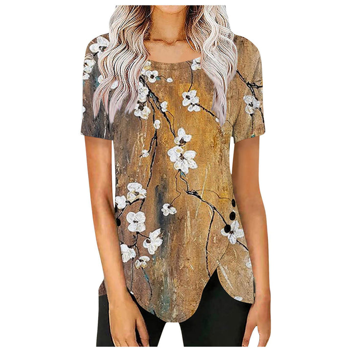 Women's blouse with a floral design and an asymmetrical hem Lune London