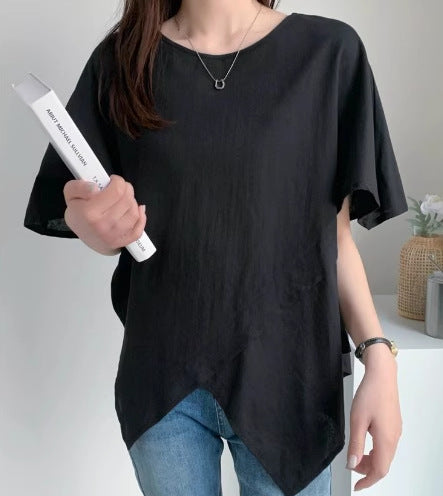 Casual women's t-shirt with high and low hem Lune London