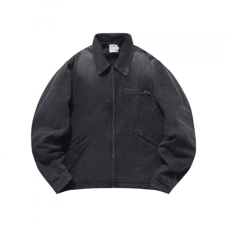 Men's Casual Worker Jacket made of soft canvas with zipper Amarae