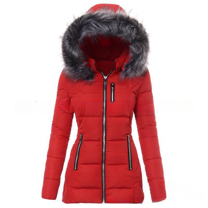 Women’S Winter Jacket with Removable Faux Fur Collar Amarae