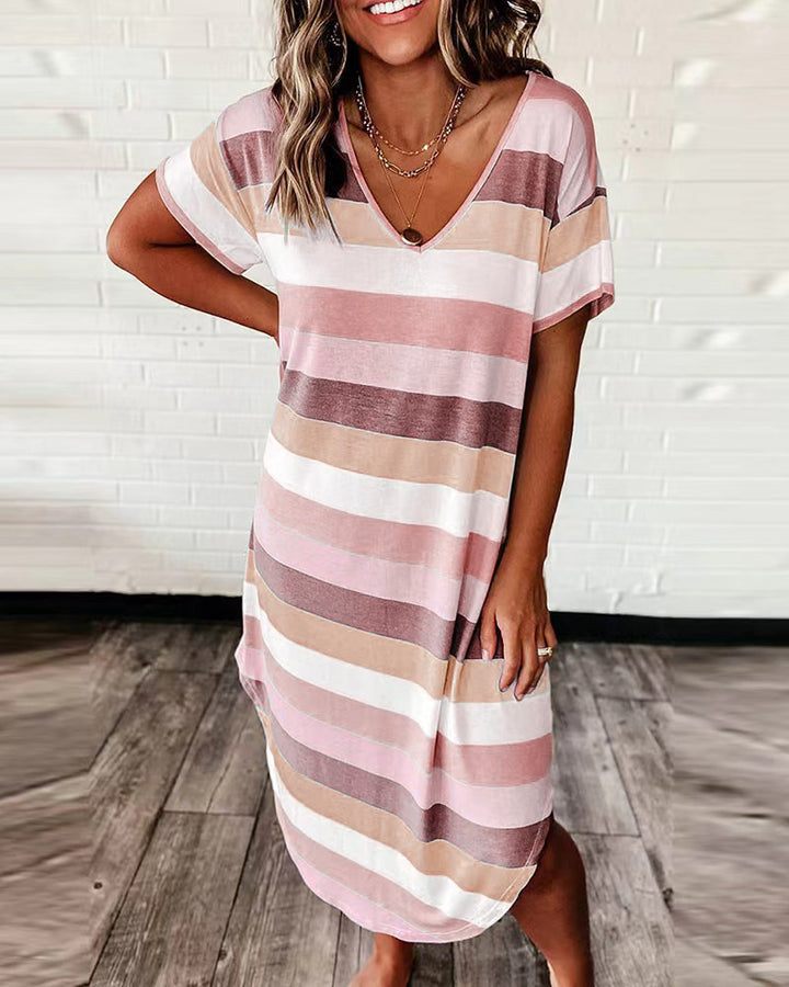 Ladies Leisure Maxi Striped Dress Lune London