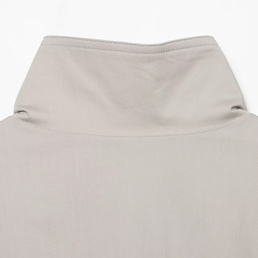 Women's Lightweight Cropped Transitional Jacket with Stand-Up Collar and Concealed Zipper Amarae