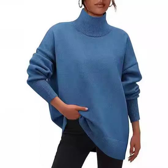 Ladies Oversized Sweater with Turtleneck Lune London
