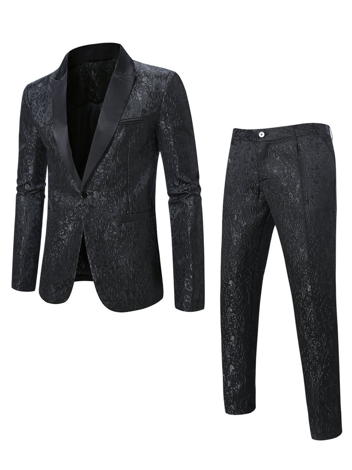 Men's Elegant tuxedo set with chic floral pattern print and style