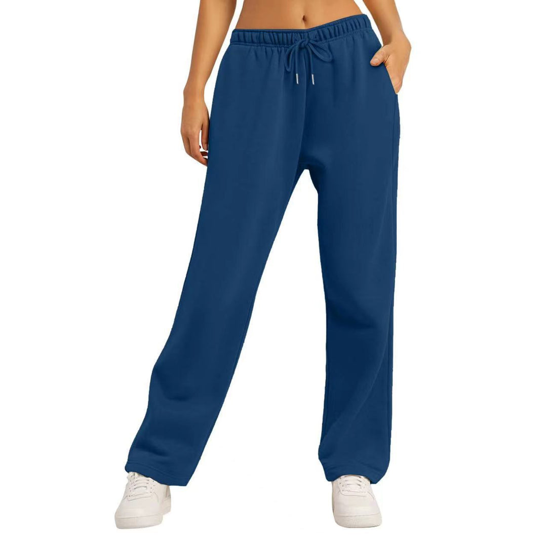 Women's wide casual pants with elastic waistband and practical side pockets Chic & Stil 1773783716