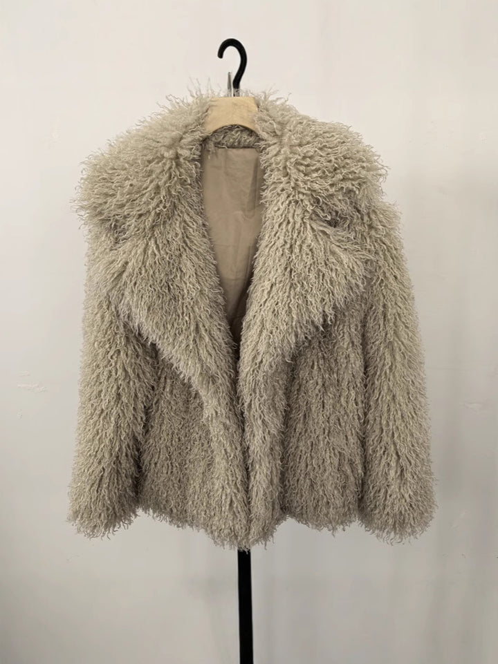 Women's long coat in faux fur Lune London
