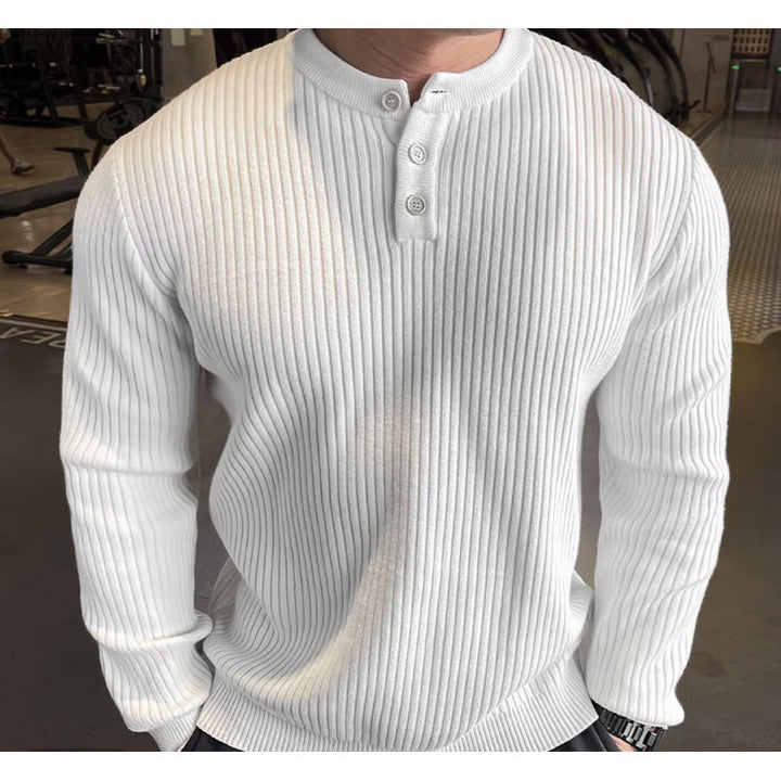 Lune London Long Sleeve Ribbed Knit Sweater for Men