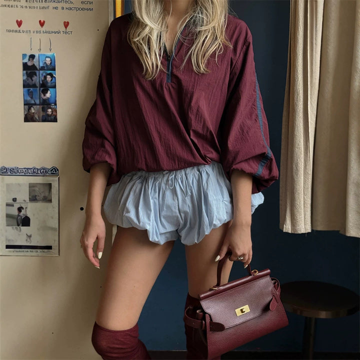 Women Small Textured Leather Handbag with Twist Lock & Top Handle Amarae