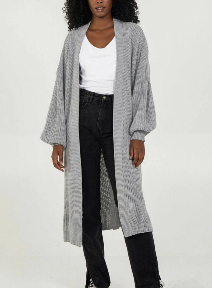 Ladies long cardigan with relaxed oversized fit and voluminous sleeves Lune London