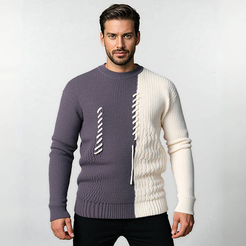 Casual sweater for men with structured design and unique knot details Amarae