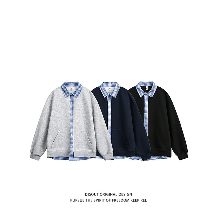 Ladies Oversized Casual Hoodie with Chic Shirt Collar