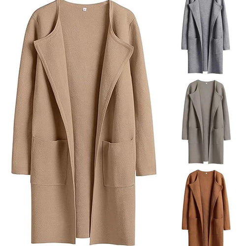 Amarae Women's Open Front Knitted Jacket with Practical Pockets