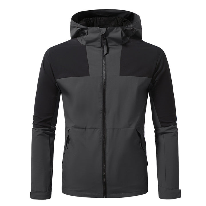 Functional outdoor jacket for men with adjustable hood area Lune London