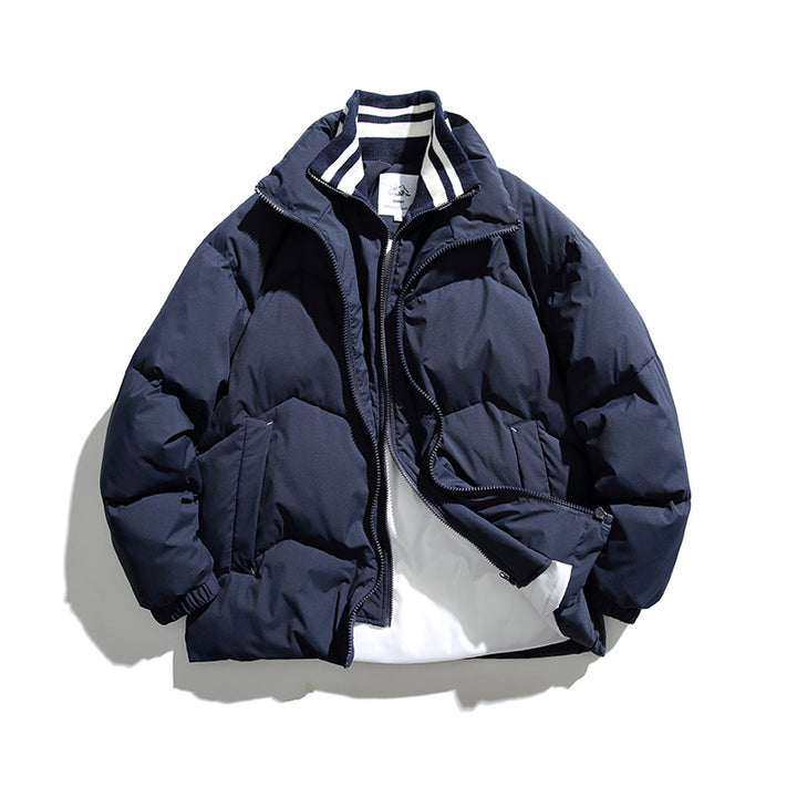 Unisex Padded Quilted Jacket in Boxy Cut with Ribbed Collar and Insulating Lining Amarae