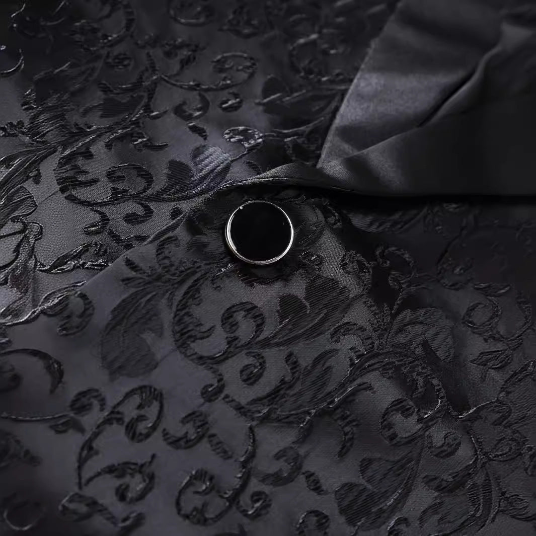 Men's Elegant tuxedo set with chic floral pattern print and style