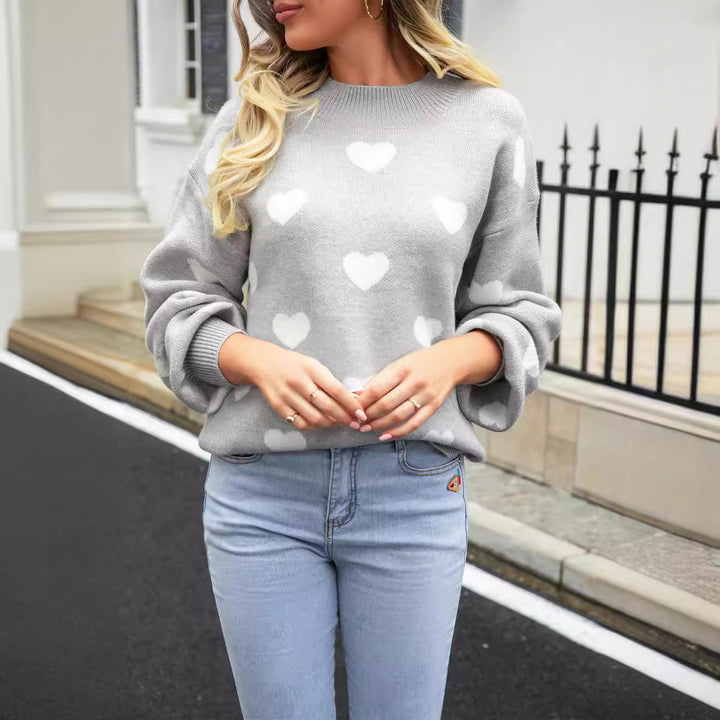 Pull décontracté pour femmes avec des cœurs et coupe moderne Chic & Stil