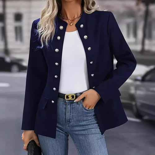 Ladies Fashion Blazer with Chic Button Detail and Style