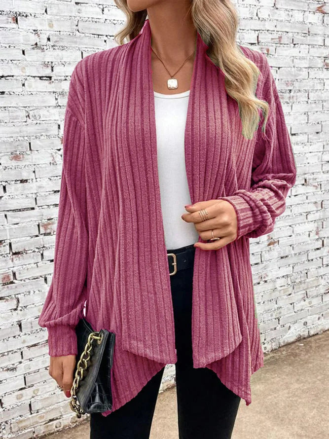Casual knitted cardigan for women with a marked relief design Lune London