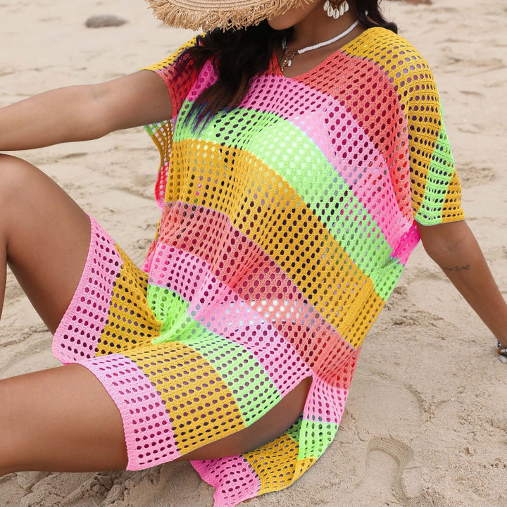 Women Colorful Chic and Stylish Mesh Beach Cover-up