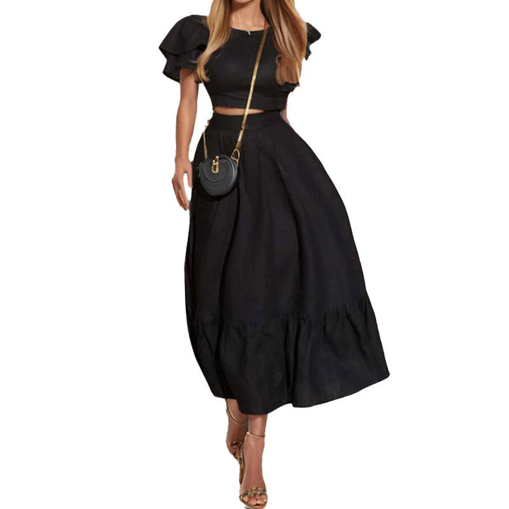 Ensemble Élégant Sage pour Femmes avec Ourlets Volants Chic & Stil
