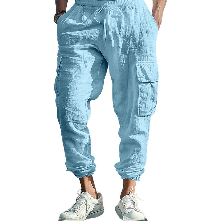 Men's cargo pants with practical side pockets and elastic waistband Lune London