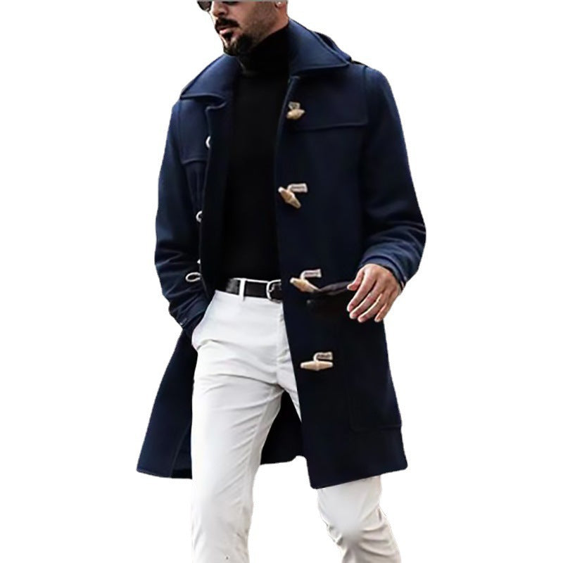 Elegant Duffle Coat for men in high-quality wool with hood and practical buttons Amarae