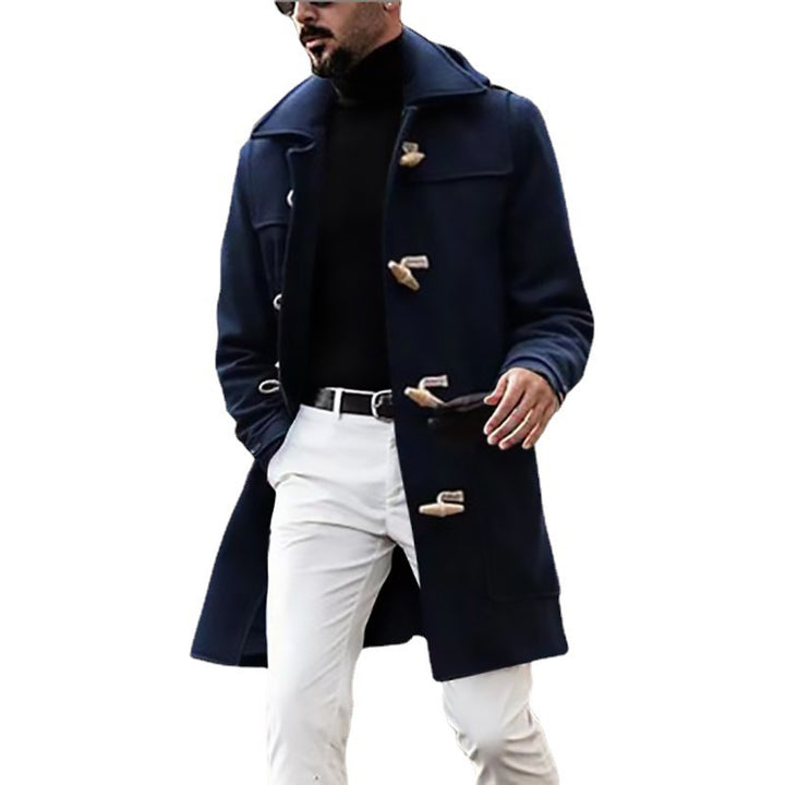 Elegant Duffle Coat for men in high-quality wool with hood and practical buttons Amarae