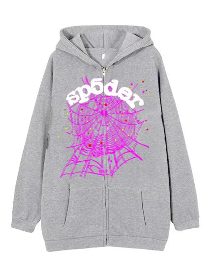 Ladies hoodie jacket and jogger pants with a unique spider web design Lune London