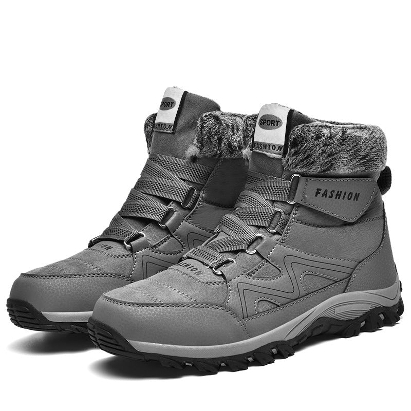 Women's Insulated Outdoor Hiking Ankle Boots with Faux Fur Collar, Velcro Closure, and Grippy Multi-Zone Profile Sole Amarae