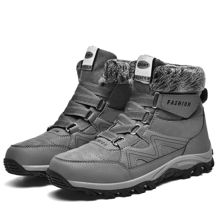 Women's Insulated Outdoor Hiking Ankle Boots with Faux Fur Collar, Velcro Closure, and Grippy Multi-Zone Profile Sole Amarae