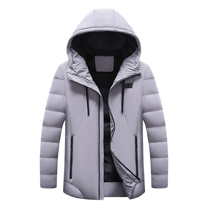 Herren Hybrid‑Isolationsjacke mit Kapuze und gesteppter Ärmelfüllung Drune