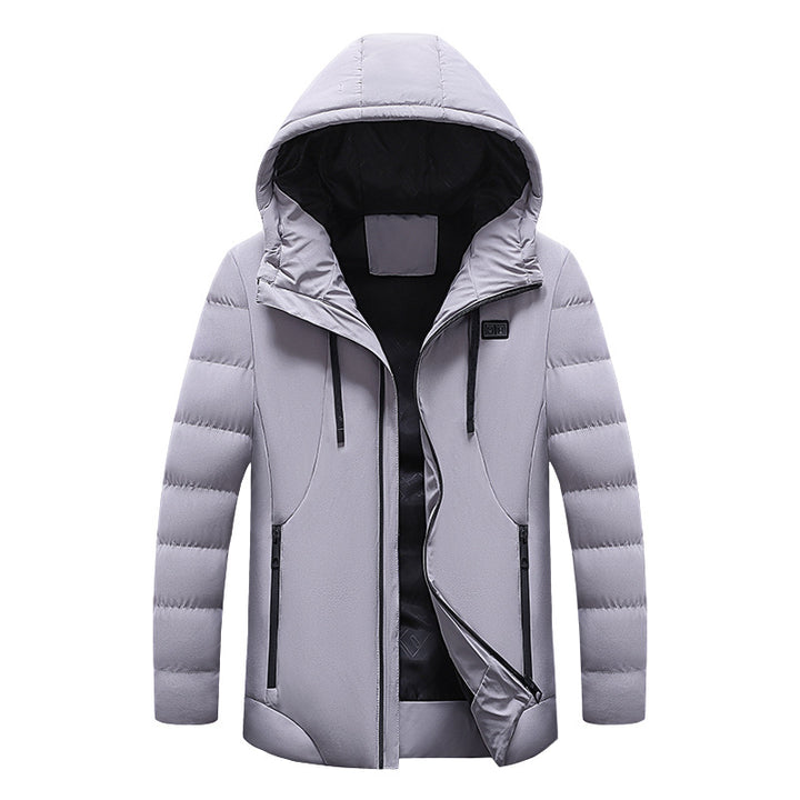 Herren Hybrid‑Isolationsjacke mit Kapuze und gesteppter Ärmelfüllung Drune