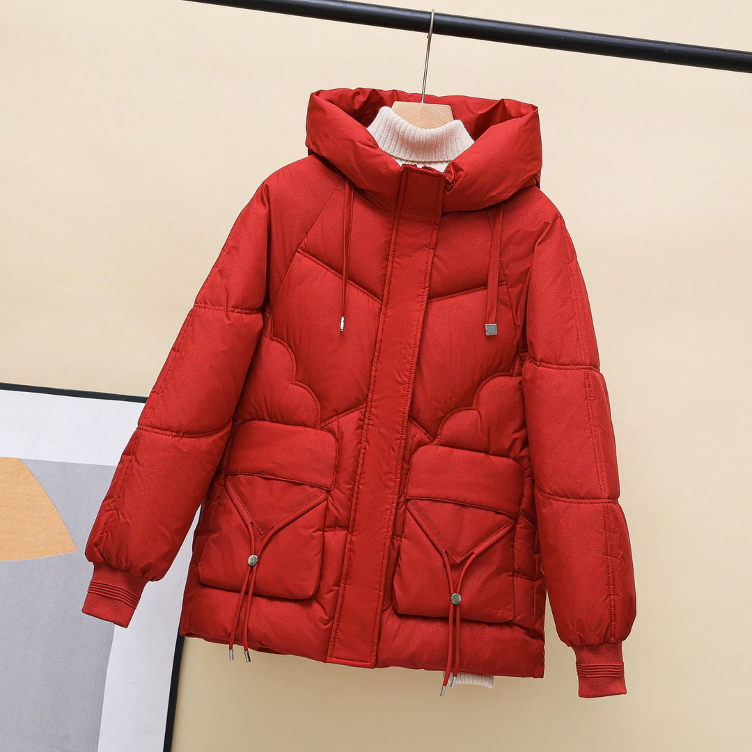 Lune London | Women's quilted winter jacket with hood and heart details